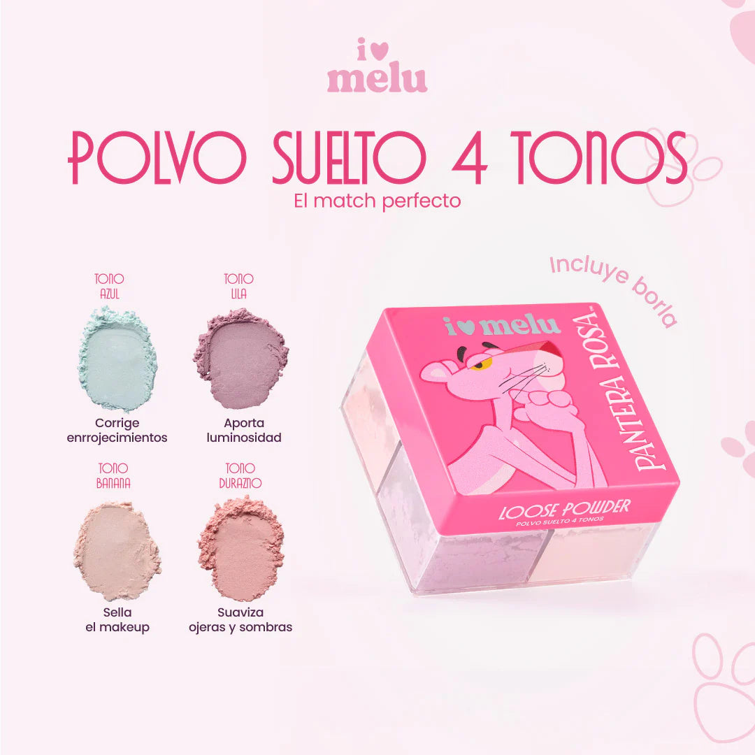 Polvo Suelto 4 Tonos Pantera Rosa Ruby Rose