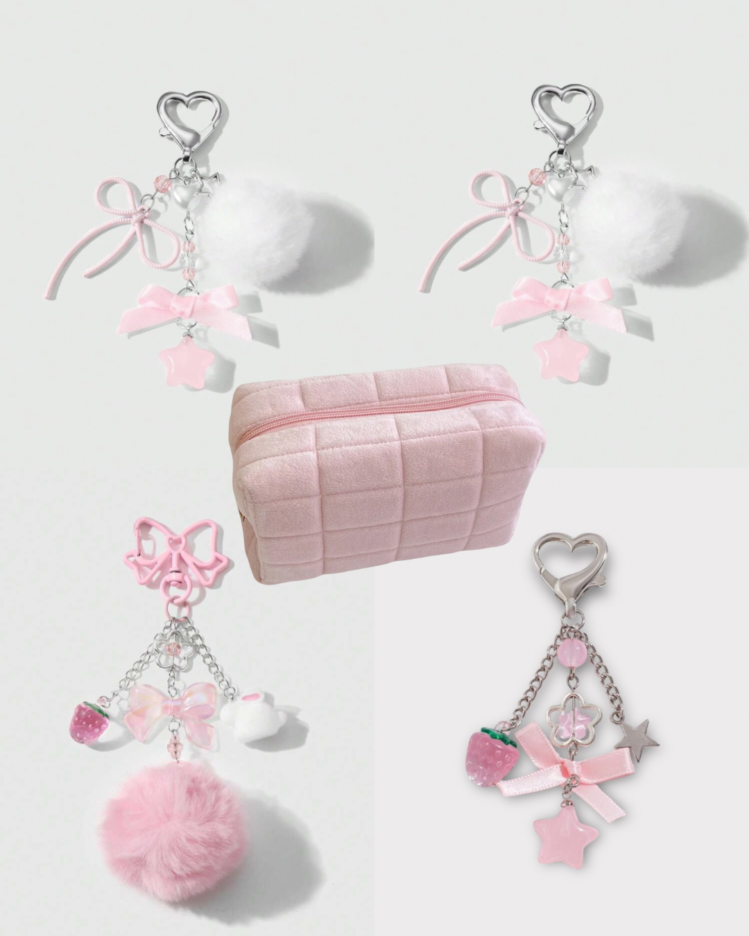Cosmetiquera de felpa + Charm