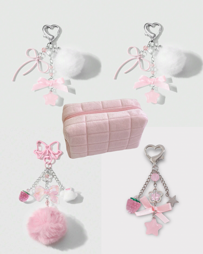 Cosmetiquera de felpa + Charm