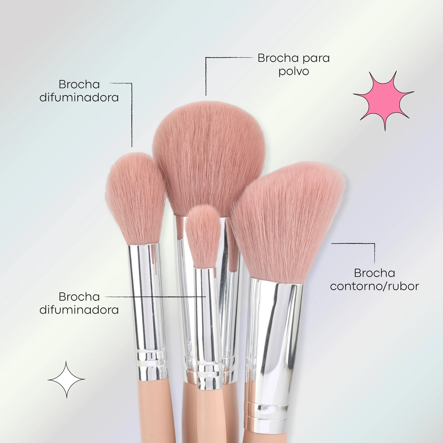 Kit de Brochas x8 Rosy Lula