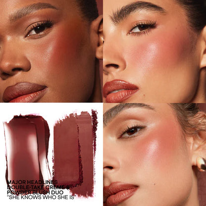 Major Headlines Double-Take Crème &amp; Powder Blush Duo – Patrick Ta